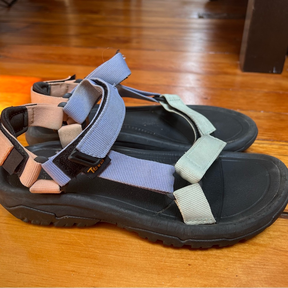 Teva Black and Blue Sport Sandals with Adjustable Straps